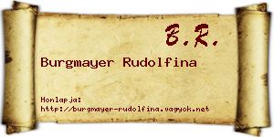 Burgmayer Rudolfina névjegykártya